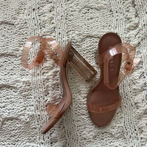 Gianni Bini Clear and Nude Heels